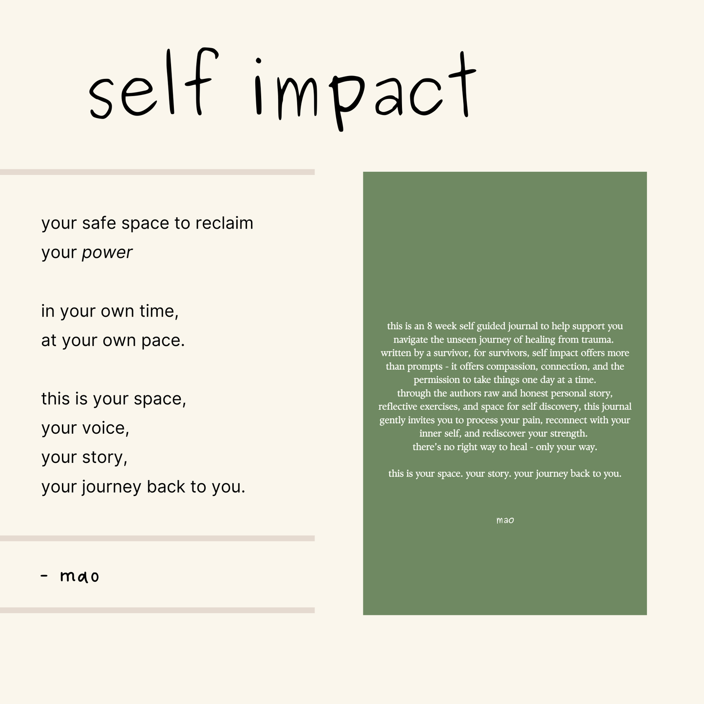self impact: self guided healing journal